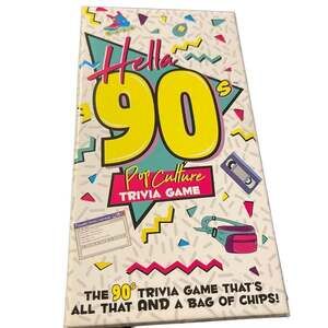 Hella 90's Pop Culture Trivia Game, Spotify Soundtrack, 200 cards, 400 questions